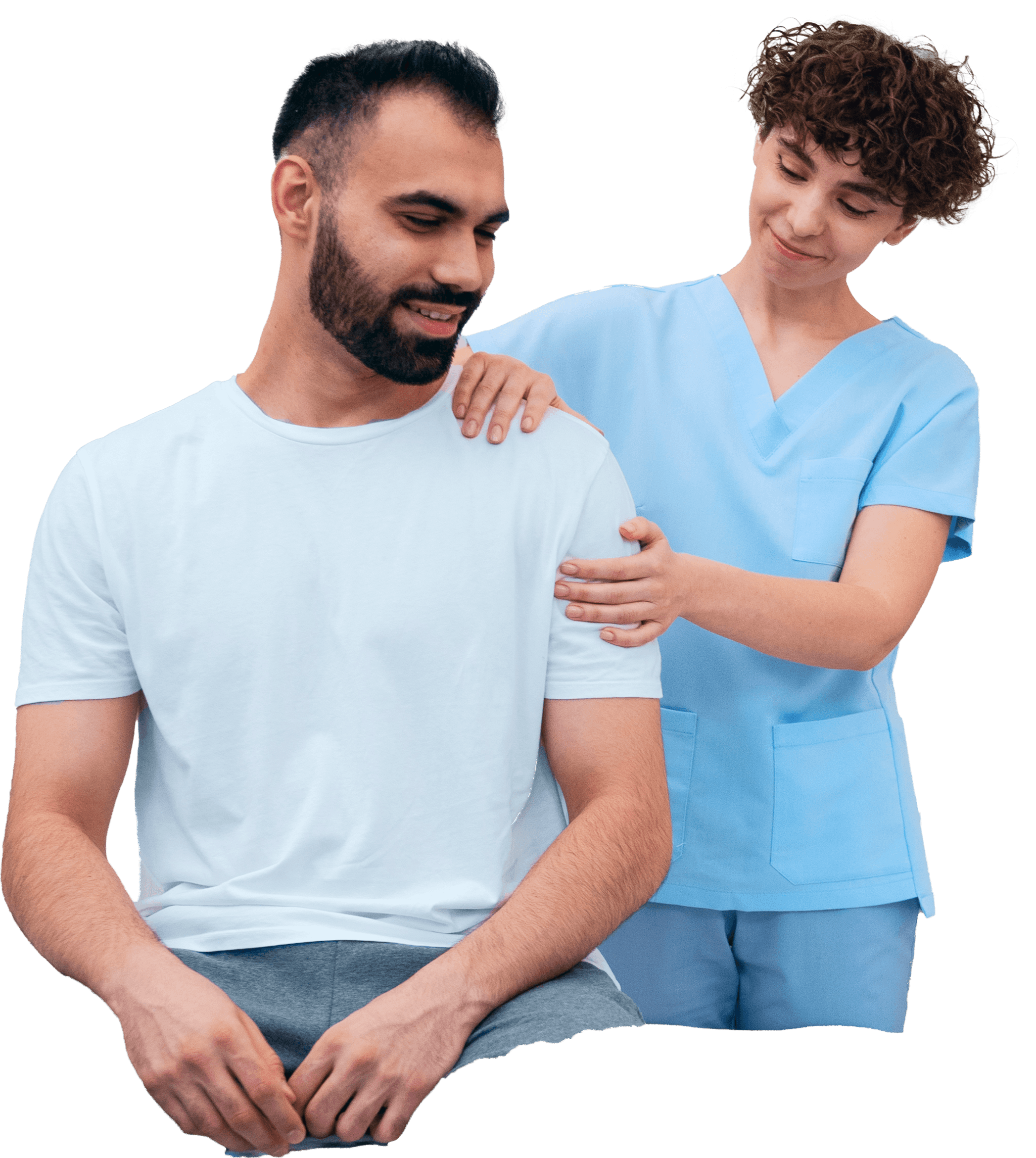 Certified physiotherapist treating patient at home in Bangalore